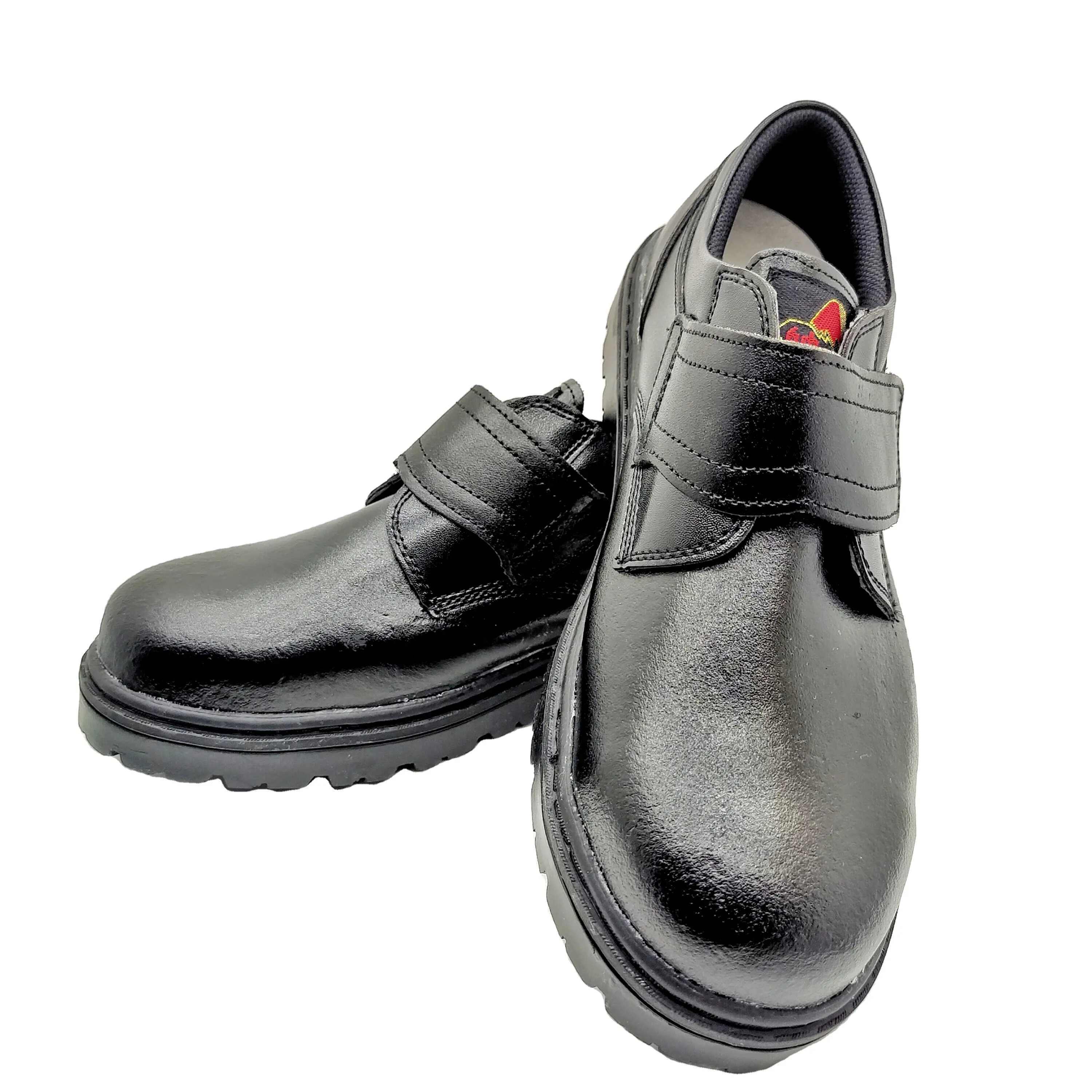 Taiwan Made Black Leather Puncture-Proof Safety Shoes