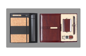 Juego de Regalo Corporativo de Cuero PU 4 en 1 de Lujo (Agenda, Tarjetero) Personalizado con Grabado en Relieve, Regalo de Regreso a Clases, Navidad, Color Personalizado - Product Image 2