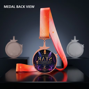 Médailles à personnaliser et médailles en cristal personnalisables avec un design étoilé pour les récompenses sportives et les activités promotionnelles, finition durable - Product Image 5