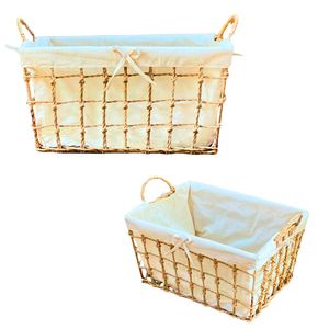 High-Quality Natural Water Hyacinth Seagrass Rattan Bamboo <b>STORAGE</b> <b>BASKET</b> with Cotton Liner Eco-Friendly Home Organizer - Product Image 1