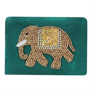 Monedero para mujer hecho a mano con bordado y cuentas de semillas, diseño de elefante, mini bolso para mujer - Product Image 3