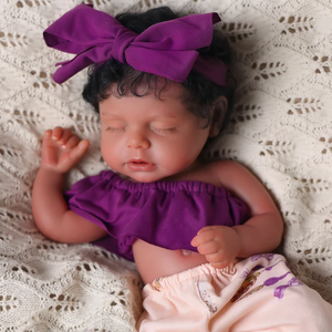 Poupées reborn en silicone Babeside <span class=keywords><strong>Lucy</strong></span> de 12 pouces, bébés afro-américains endormis, petite fille réaliste, poupée bébé corps entier - Product Image 2