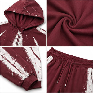 Survêtement à capuche personnalisé unisexe, streetwear coupe ample longueur intégrale, idéal pour l'automne, avec poches latérales et motif château - Product Image 6