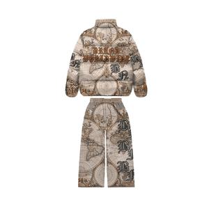 Haute qualité unisexe all-over impression doudoune épais chaud hiver veste et pantalon ensemble léger et séchage rapide grande taille conception - Product Image 2