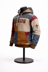 Sweat-shirt à capuche vintage brodé patchwork, streetwear pour hommes et femmes, vêtements décontractés - Product Image 3