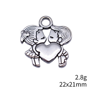 Ciondolo a Cuore Bifacciale Multicolore in Lega di Zinco per Ragazzi e Ragazze, per Creazione Fai-da-Te di Collane, Bracciali, Orecchini e Portachiavi - Product Image 5
