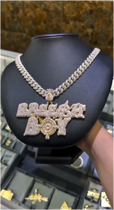 จี้เพชรโมอิสซาไนต์แบบกำหนดเอง CONCEPTION เงินแท้ 925 ชุบทอง 14K สไตล์ฮิปฮอปประดับเพชรโมอิสซาไนต์ - Product Image 4