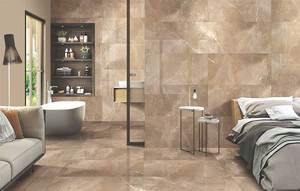 Azulejos de Porcelana Marrón 600x1200mm Semi-Mate, Imitación Piedra, para Pisos y Paredes Interiores, Diseño Moderno - Product Image 3