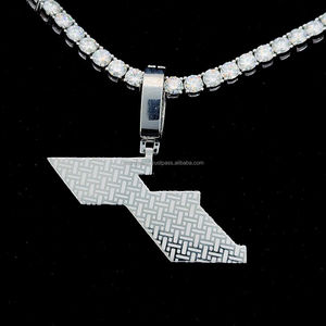 Vente chaude Moissanite Pendentif Hiphop 925 Sterling Silver Custom Bail Charm Custom Moissanite Pendentif - Product Image 5