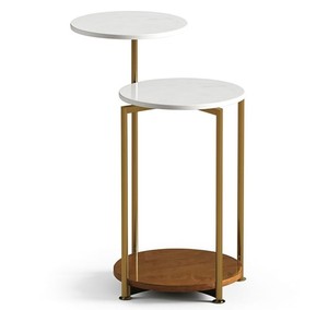Modern Double Top End <b>Table</b> Round Side <b>Table</b> <b>Table</b> for Living Room Hotel Cafe Use - Product Image 1