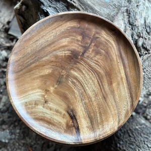Juego de Platos de Madera Hechos a Mano, Vajilla de Madera Natural, Platos de Madera para Cena, Platos Redondos para Postre, para el Hogar - Product Image 4