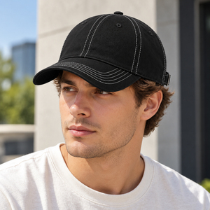 Gorra de Béisbol Personalizada al por Mayor con Costuras en Contraste, Visera Curva, Estructurada, de Seis Paneles, con Hebilla Ajustable para Uso Diario Informal - Product Image 5