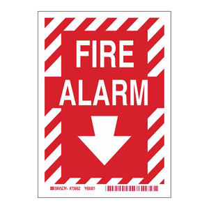 Panneau d'alarme incendie photoluminescent BradyGlo pour la signalisation de sécurité intérieure et extérieure - Product Image 2
