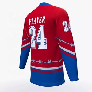 Breathable Sports Ice Hockey Uniform Custom Heat-Transfer Printed Embroidery <b>Top</b> Quality Ice Hockey Jersey - Product Image 6