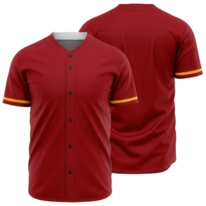 Maillot de baseball personnalisé avec nom et numéro de l'équipe, impression par sublimation 3D, col en V court, pour hommes et femmes, été, respirant, séchage rapide - Product Image 3