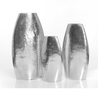 Vase de table en métal géométrique, décoration florale contemporaine pour un style de maison moderne, finition antique, vase décoratif en métal pour fleurs