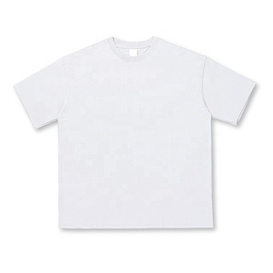 Camiseta de Hombre Negra de Color Sólido, de Lona de Algodón Antiencogimiento de 300g, Manga Corta, Cuello Redondo, Diseño Casual, Corte Regular, Tejido de Punto - Product Image 4