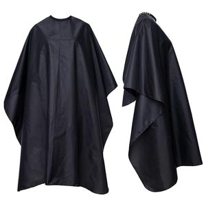 Capa de peluquería negra de poliéster antiadherente, delantal de protección para cortar el cabello, para uso en salón, capa de barbero negra con diseño de logotipo personalizado - Product Image 5