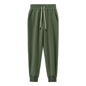 Pantalones Deportivos Verde Oliva para Hombre, Cintura Elástica con Cordón, Estilo Casual, Bolsillos Laterales, Algodón de Peso Medio, Ropa de Otoño - Product Image 5