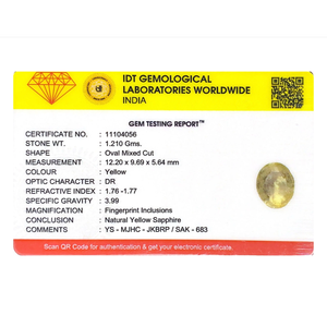 Natural Yellow Sapphire 6.05 Carat Loose Gemstone for Fine Jewelry - Product Image 4