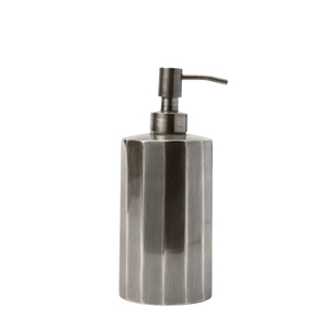 Dispensador de Jabón de Acero Inoxidable Plateado Antiguo, Lujosa Botella de Metal Acanalado con Bomba para Jabón Líquido, Ecológico, Resistente al Óxido, para Encimera - Product Image 1