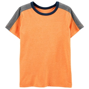 Camiseta de Manga Corta Azul Marino para Niños con Bolsillo Gris, Informal, de Algodón, Tejido Jersey, Corte Regular, Color Sólido - Product Image 3
