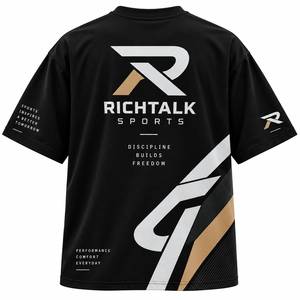 T-shirt sportif à manches courtes pour homme, imprimé photo, séchage rapide, coupe oversize, col rond, noir, argent, or, design vintage personnalisable sur le devant - Product Image 2