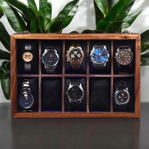 AHTE MANUEXPO UR-065 Wooden Watch Box & <b>Display</b> <b>Case</b> with 10-Slot Organizer for Men and Women Jewelry Storage Gift - Product Image 5