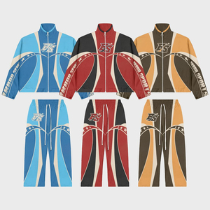 Conjunto Deportivo Retro Varsity OEM, Chaqueta de Entrenamiento con Bloques de Color y Pantalones Casuales de Pierna Recta - Product Image 4