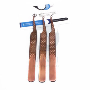 NOMZI INTERNATIONAL NMI-ET-3451-5545 Juego de Pinzas Personalizadas en Oferta, Pinzas Largas con Punta de Diamante y Fibra, de Acero Inoxidable para Pestañas - Product Image 5