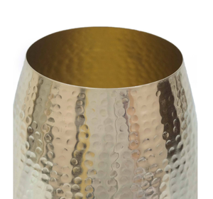 2025แจกันเหล็กทำด้วยมือโลหะใหม่ลายนูนดอกไม้ชุบนิกเกิลงานฝีมืออินเดียสำหรับตกแต่งงานแต่งงาน - Product Image 6