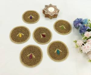 Luxury Table Accessory <b>Heat</b>-Resistant Bead Cup <b>Coasters</b> for Housewarming Gifts and Decorative Purpose - Product Image 4
