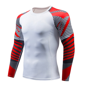 3D Printing Sublimation <b>Compression</b> Long Sleeves Rash Guard OEM Manufacturer Sportswear MMA Rash Guard For Men - Product Image 4