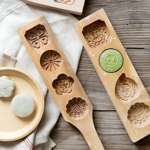 Ensemble de moules en bois pour mini gâteau de lune accessoires de cuisine bon marché moules en bois pour la cuisson des essentiels de cuisine pour maman - Product Image 4