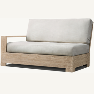 Sofá de madera de teca con cómoda espuma suave, ideal para sala de estar o terraza para relajarse, al mejor precio. - Product Image 3