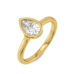 Anillo de Compromiso Solitario con Bisel de Diamante Cultivado en Laboratorio de 0.80CT en Oro Amarillo de 14K, Joyería Fina Personalizada al por Mayor - Product Image 3