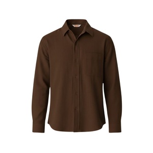 Chemises décontractées pour hommes 2026 de haute qualité, couleur unie, respirantes, col mandarin, en lin et coton, manches longues, coupe ample - Product Image 3