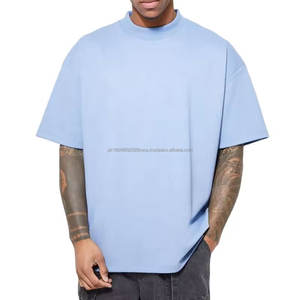 Camiseta Vintage Negra de Cuello Redondo para Hombre, 100% Algodón, Peso Pesado 220gsm, Secado Rápido, Transpirable, Lavado Ácido Ligero, Hombros Caídos, Color Sólido - Product Image 1