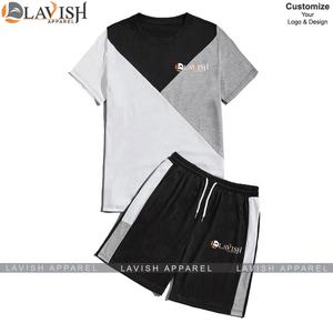 Conjunto corto y camiseta de entrenamiento de jogging unisex para hombre de algodón 100% de alta calidad OEM ropa informal personalizada hecha de tela de punto - Product Image 5