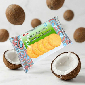 Coconut Crackers Snack 160g Sweet Crispy Round <b>Biscuits</b> Bulk OEM ODM Supplier - Product Image 1