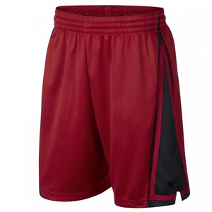 <b>Men's</b> <b>Red</b> Sport <b>Shorts</b> With Black Side Stripe Elastic Waist Quick Dry Woven Fabric - Product Image 1