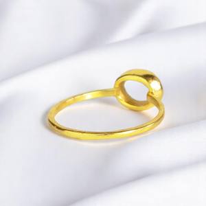 แหวนเงินแท้ 925 ประดับพลอยอะเมทิสต์สีเขียว - รูปไข่ 8x10 มม. ชุบทอง |   แหวนพลอยมินิมอลลิสต์ |   เครื่องประดับผู้หญิงแบบสั่งทำ - Product Image 4