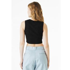 Bella + ผ้าใบแคนวาสสำหรับผู้หญิง, เสื้อกล้ามเอวลอยเข้ารูประบายอากาศแขนกุดผ้าฝ้ายผสมโพลีเอสเตอร์1013BE - Product Image 3