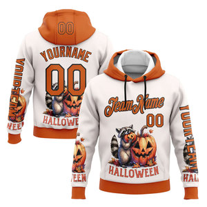 Sudadera con Capucha Personalizada de Halloween para Hombre, con Nombre y Número, Diseño de Fantasma y Calabaza, Estampado por Sublimación, Ropa Casual de Otoño, Corte Regular - Product Image 4