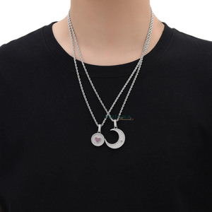 Colgante de Corazón con Moissanita, Chapado en Oro, Plata 925 con Detalles de Diamantes, Amuleto de Lujo, Unisex, para Uso Diario - Product Image 4