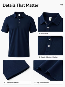 Camiseta Casual de Manga Corta para Hombre, Lisa, de Tela Jersey de Algodón/Spandex, Transpirable, de Secado Rápido, Ecológica, Hecha en Bangladesh - Product Image 3