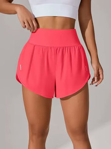 Nouveaux shorts de sport vintage taille haute pour femme en tissu Oxford, pantalon de yoga 2-en-1, séchage rapide, anti-reflet, coupe régulière, avec cordon de serrage - Product Image 3