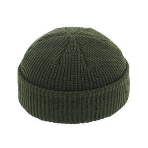 Gorro de Punto Acanalado Unisex Y2K Casual, Color Negro Sólido, con Borde, Gorro de Invierno, Tejido Común, Precio al por Mayor para Adultos - Product Image 5