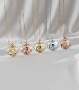 14KT Gold Natural | Lab Grown Octagon Diamond | Gemstone Embossed Heart Pendant <b>Necklace</b> - Product Image 3