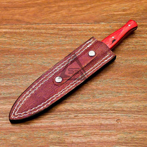 Équipement de camping, couteaux à lame fixe avec manche en bois DIY - Lame légère en acier inoxydable et en acier Damas, personnalisable OEM - Product Image 5